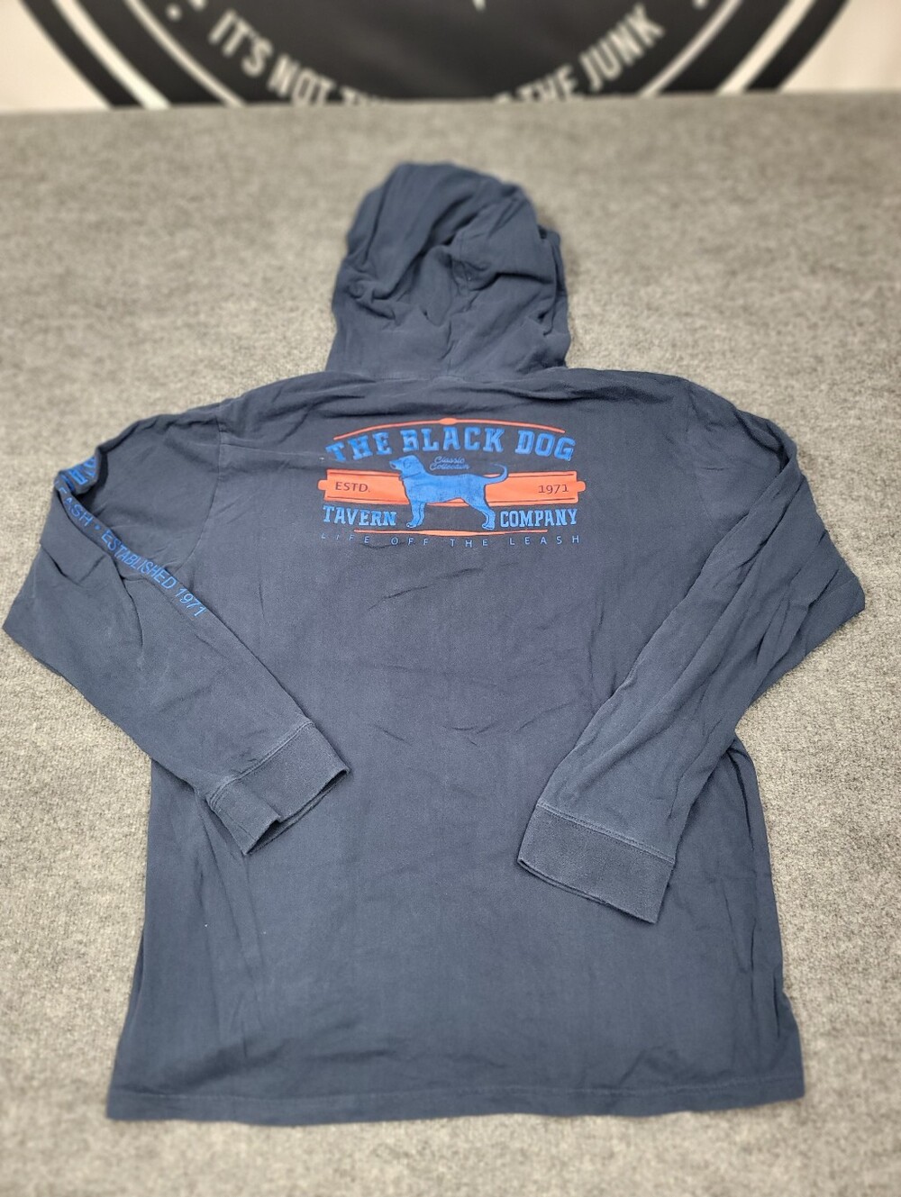Mens Black Dog Tavern Company Light Weight Hoodie Blue Size XXL - Picture 10 of 10